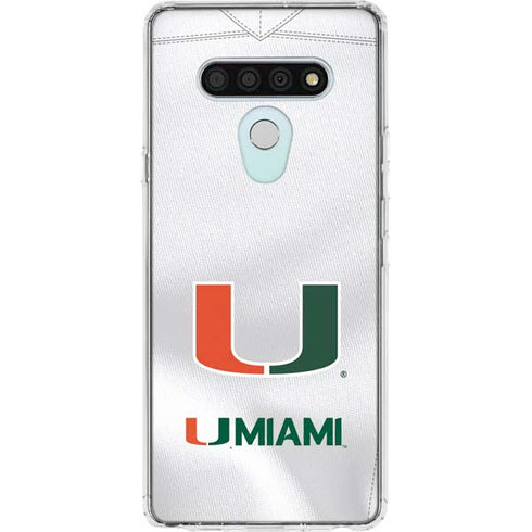 University of Miami White Jersey LG Stylo 6 Clear Case
