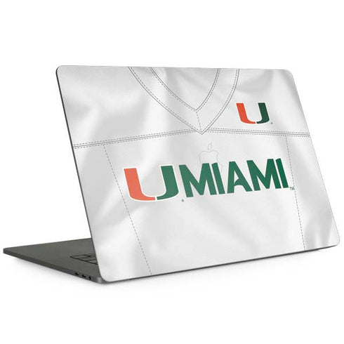 University of Miami White Jersey MacBook Skins