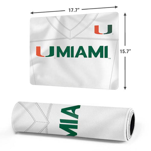 University of Miami White Jersey Gaming Mouse Pad