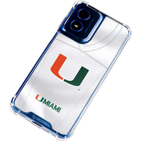 University of Miami White Jersey Moto G 5G (2024) Clear Case