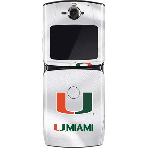 University of Miami White Jersey Motorola RAZR Skin