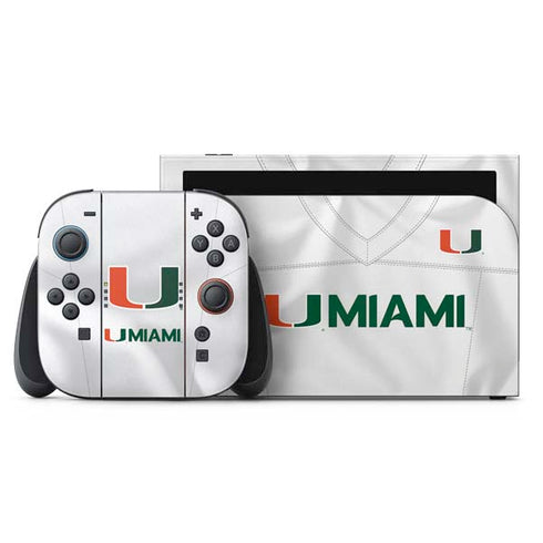 University of Miami White Jersey Nintendo Skins