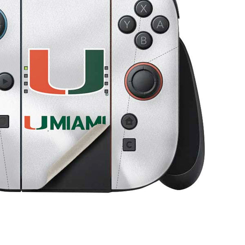University of Miami White Jersey Nintendo Switch 2 (2025) Joy-Con Controller Skin