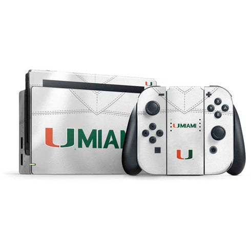 University of Miami White Jersey Nintendo Switch Bundle Skin