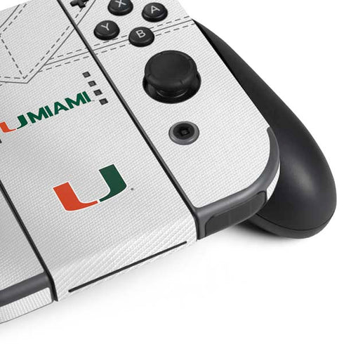 University of Miami White Jersey Nintendo Switch Bundle Skin