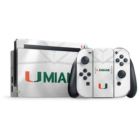 University of Miami White Jersey Nintendo Skins