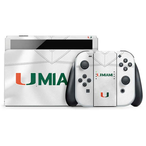 University of Miami White Jersey Nintendo Skins