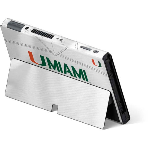 University of Miami White Jersey Nintendo Switch OLED (2021) Skin