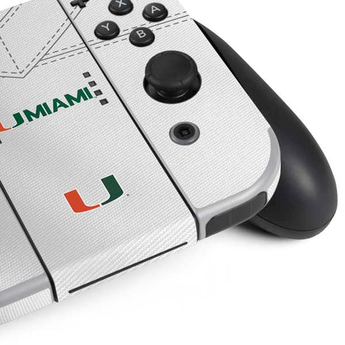 University of Miami White Jersey Nintendo Switch OLED (2021) Skin