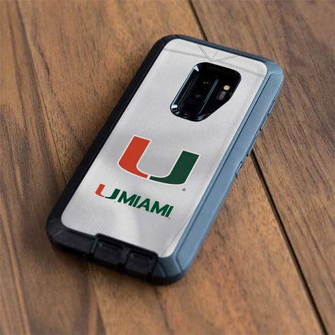 University of Miami White Jersey Otterbox Defender Galaxy Skin