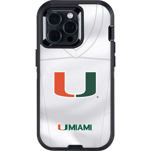 University of Miami White Jersey Otterbox Defender iPhone Skin