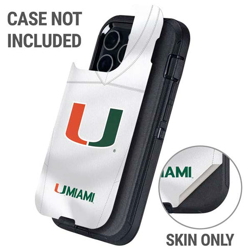 University of Miami White Jersey Otterbox Defender iPhone Skin