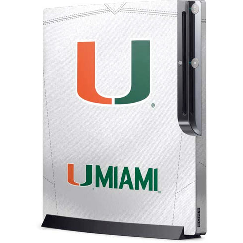 University of Miami White Jersey Playstation 3 & PS3 Slim Skin