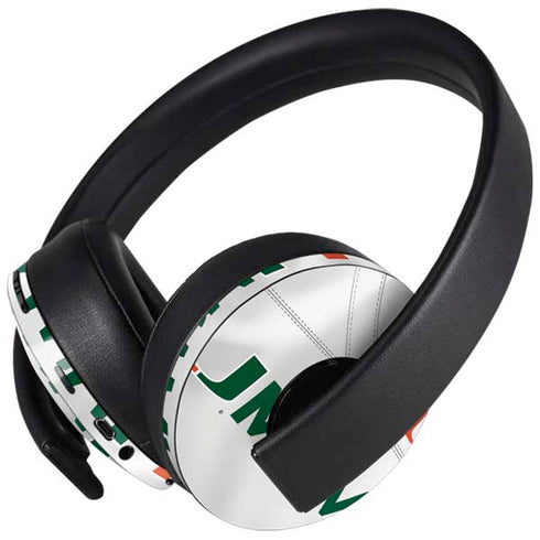 University of Miami White Jersey PlayStation 4 Gold Wireless Headset Skin