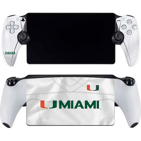 University of Miami White Jersey PlayStation Portal Remote Player Skin