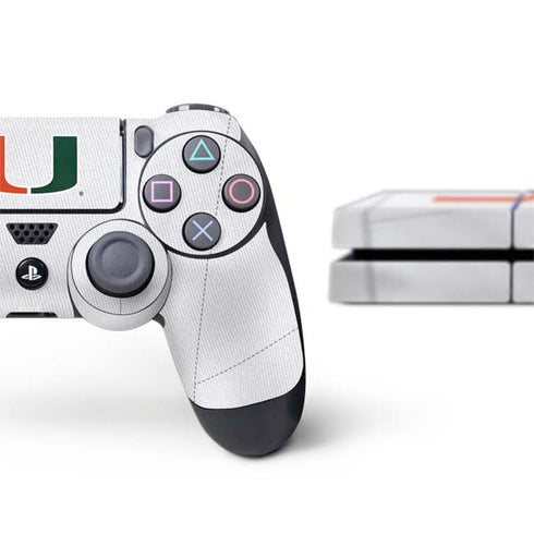 University of Miami White Jersey PS4 Console and Controller Bundle Skin