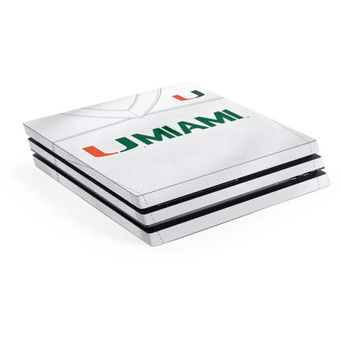 University of Miami White Jersey PS4 Pro Console Skin