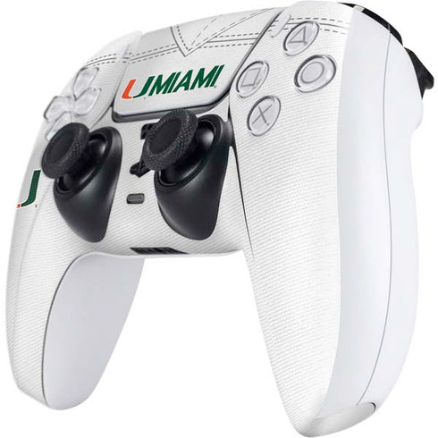 University of Miami White Jersey PS5 Controller Skin