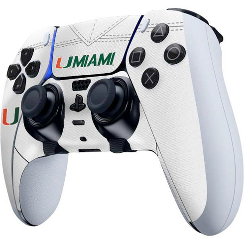 University of Miami White Jersey PS5 DualSense Edge Pro Controller Skin