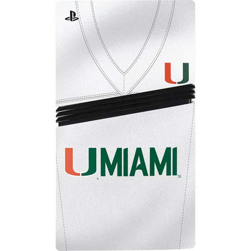 University of Miami White Jersey PS5 Pro Disk Console Skin