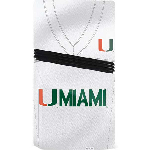University of Miami White Jersey PS5 Pro Disk Console Skin