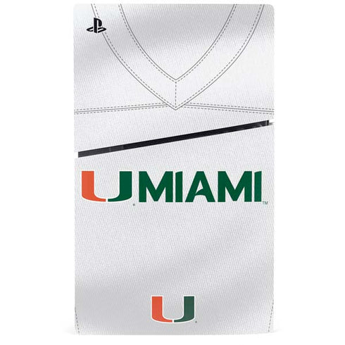 University of Miami White Jersey PS5 Slim Digital Edition Console Skin