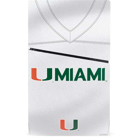 University of Miami White Jersey PS5 Slim Digital Edition Console Skin