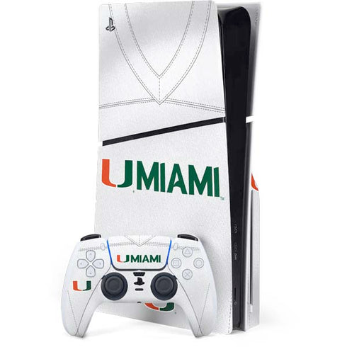 University of Miami White Jersey PS5 Slim Disk Bundle Skin