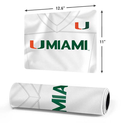 University of Miami White Jersey Gaming Mouse Pad
