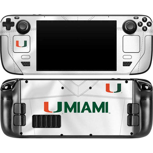 University of Miami White Jersey Steam Deck Handheld Gaming Computer OLED Skin