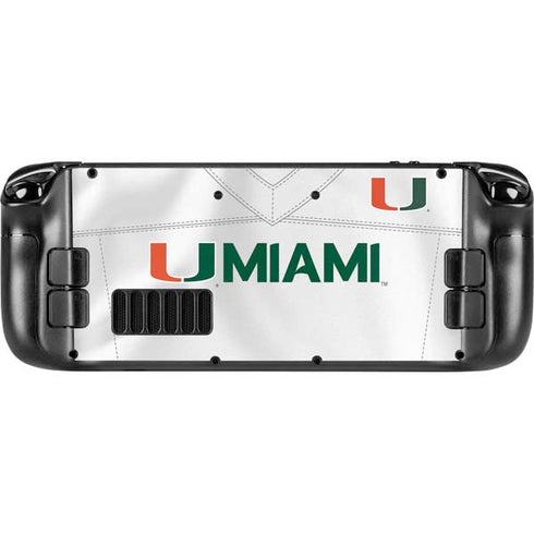 University of Miami White Jersey Steam Deck Handheld Gaming Computer OLED Skin