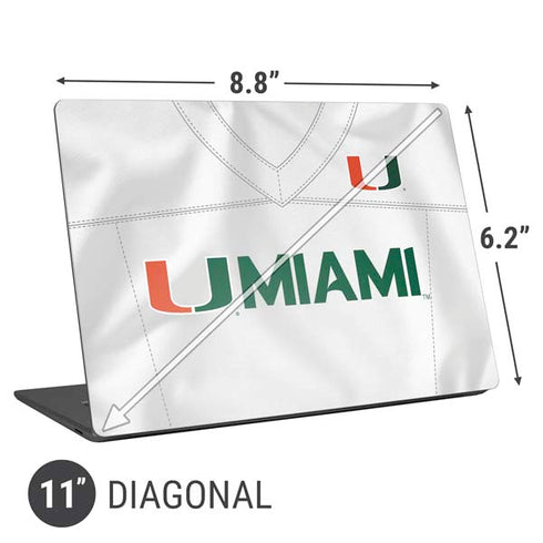 University of Miami White Jersey Universal Laptop 11in (8.8 x 6.2in) Skin