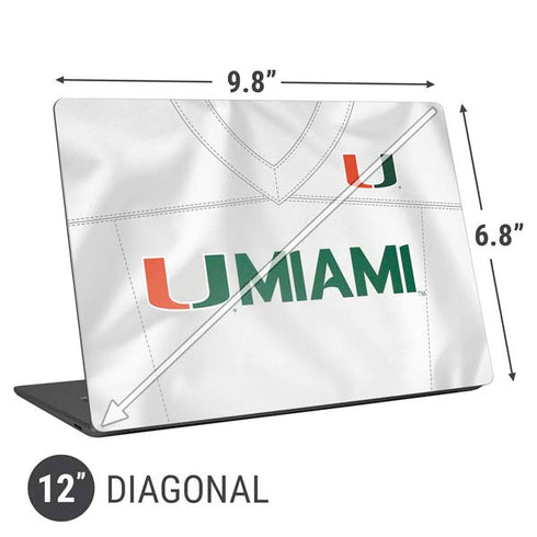 University of Miami White Jersey Universal Laptop 12in (9.8 x 6.8in) Skin