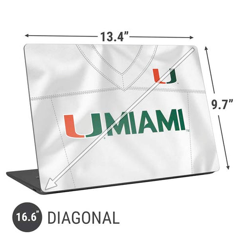 University of Miami White Jersey Universal Laptop 16.6in (13.4 x 9.7in) Skin