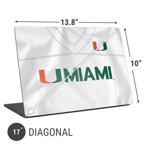University of Miami White Jersey Universal Laptop 17in (13.8 x 10in) Skin