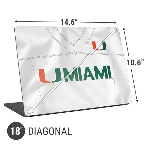University of Miami White Jersey Universal Laptop 18in (14.6 x 10.6in) Skin