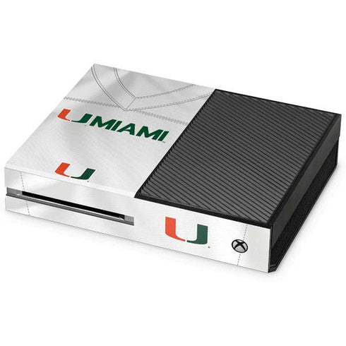 University of Miami White Jersey Xbox One Console Skin
