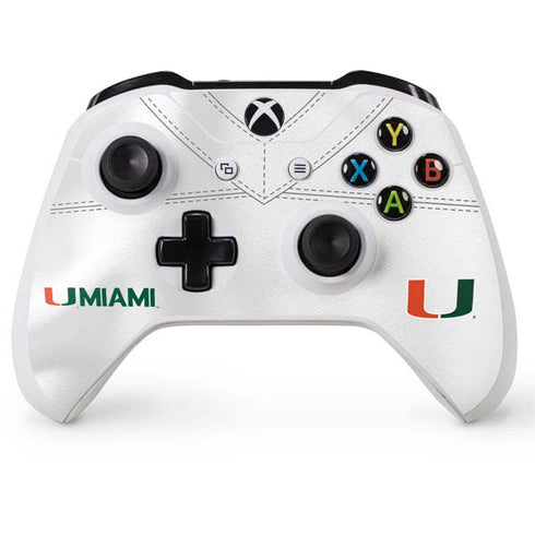 University of Miami White Jersey Xbox One S Controller Skin