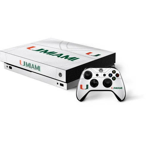 University of Miami White Jersey Xbox One X Bundle Skin
