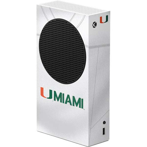University of Miami White Jersey Xbox Series S Console Skin