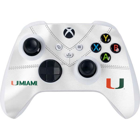 University of Miami White Jersey Xbox Series S Controller Skin