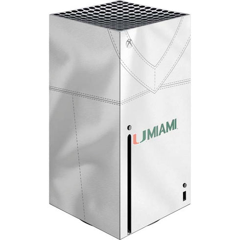 University of Miami White Jersey Xbox Series X Console Skin
