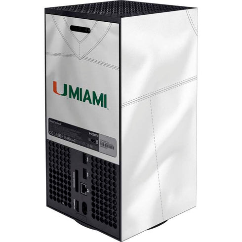 University of Miami White Jersey Xbox Series X Console Skin