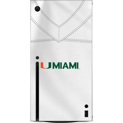 University of Miami White Jersey Xbox Series X Console Skin