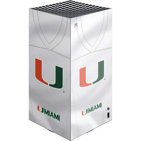 University of Miami White Jersey XBox Series X Digital Edition Console Skin
