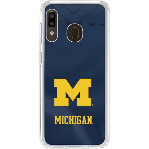University of Michigan Blue Jersey Galaxy A20 Clear Case
