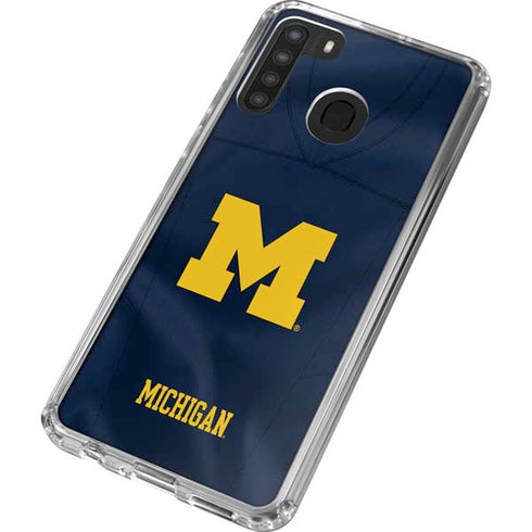 University of Michigan Blue Jersey Galaxy A21 Clear Case