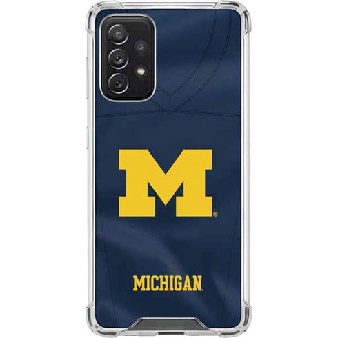 University of Michigan Blue Jersey Galaxy A72 5G Clear Case