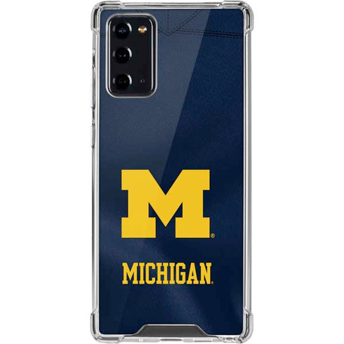 University of Michigan Blue Jersey Galaxy Note20 5G Clear Case