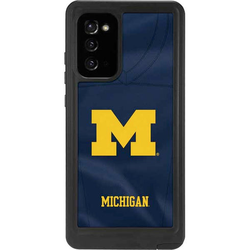 University of Michigan Blue Jersey Galaxy Note20 5G Waterproof Case